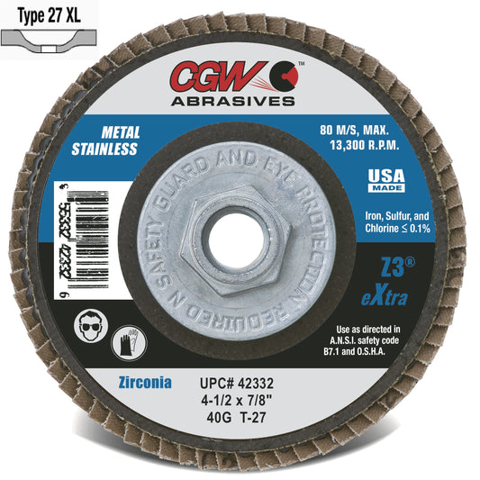 CGW | Flap Disc | Z3-Zirconia | T27 | *XL DENSITY*